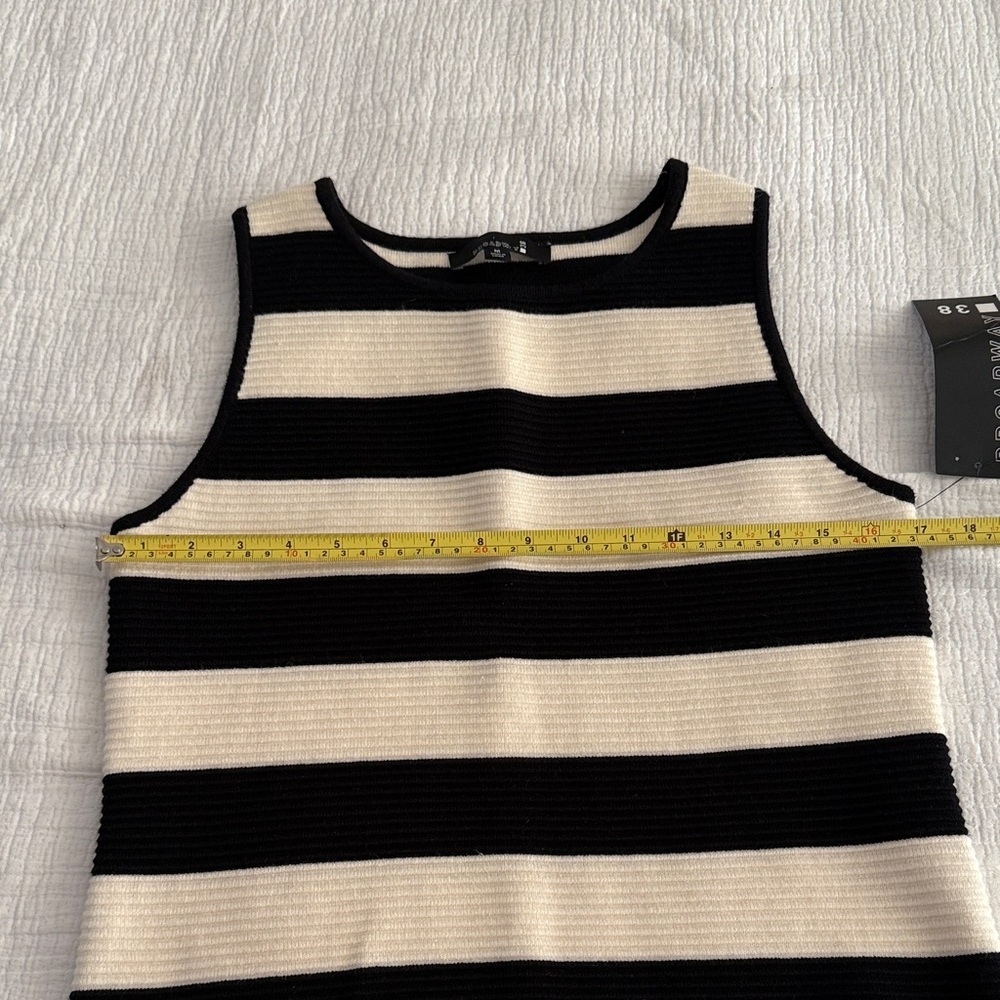 Broadway 38 Black and White Striped Tank Top / size L /NWT - Picture 3 of 8